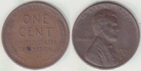 1942 S USA 1 Cent A008844